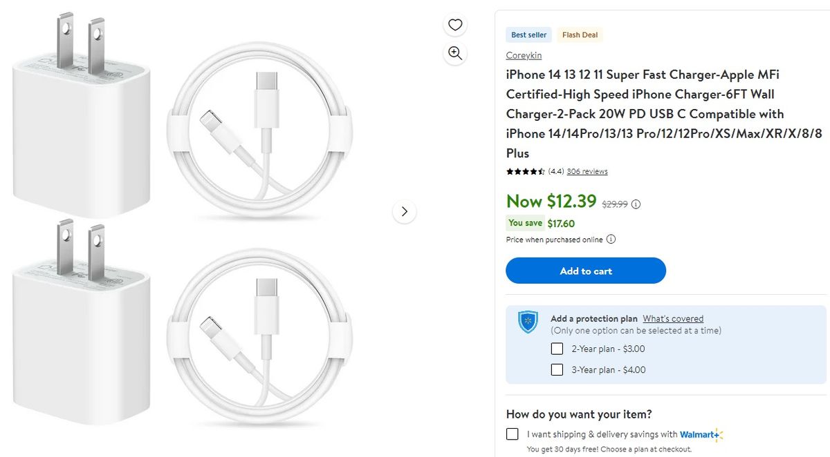 El cargador de iPhone en oferta en Walmart es ideal para quienes suelen perderlos o romperlos. El cargador de iPhone en oferta en Walmart es ideal para quienes suelen perderlos o romperlos.