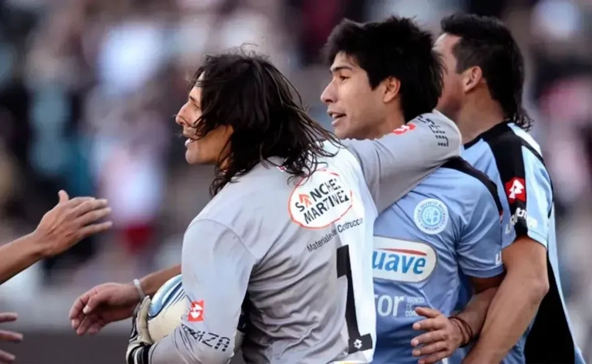 El festejo tras el penal errado por River ante Belgrano. El festejo tras el penal errado por River ante Belgrano.