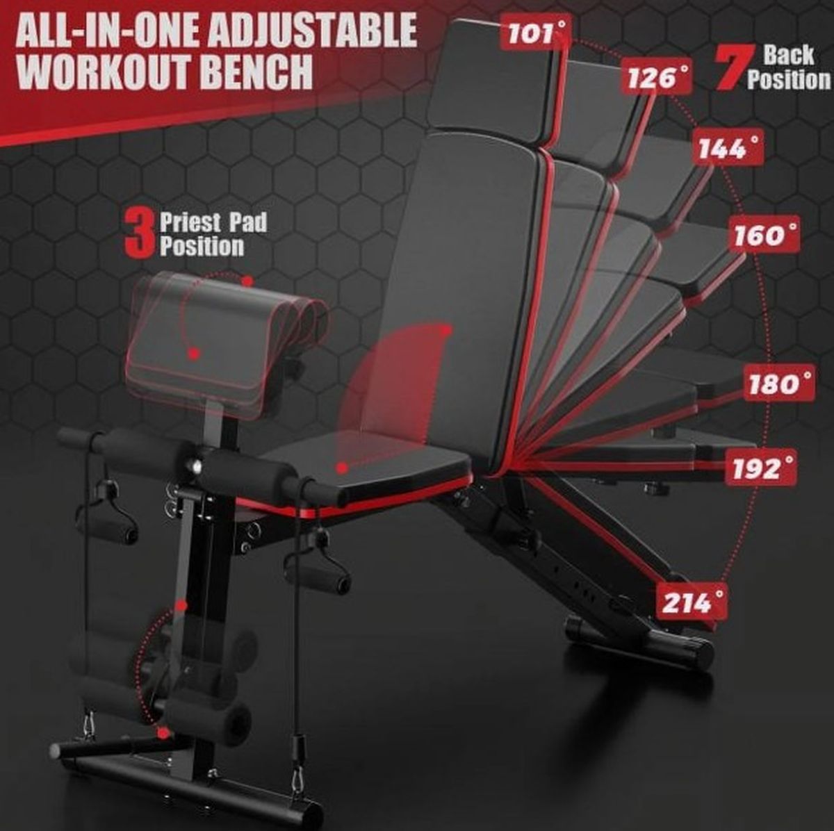 Las siete posiciones permite realizar diferentes ejercicios. Las siete posiciones permite realizar diferentes ejercicios.