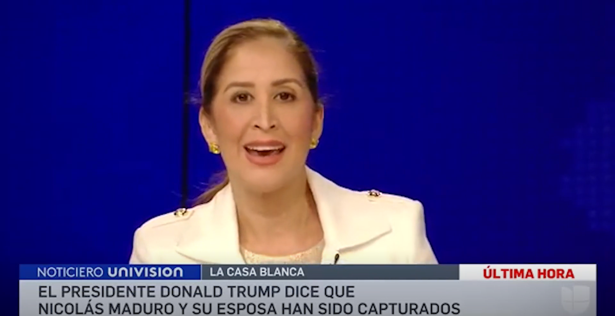 Una periodista venezolana se emocionó al contar la noticia de la caída de Nicolás Maduro.&nbsp;