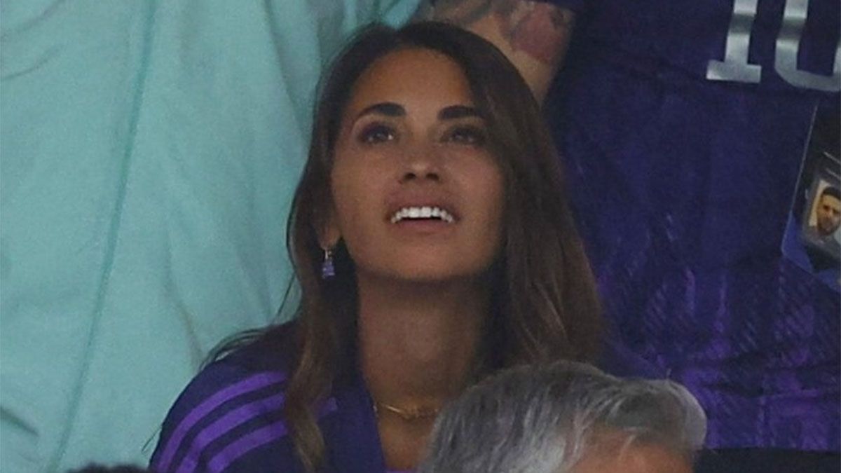 Antonela Roccuzzo alentó a la Selección argentina.