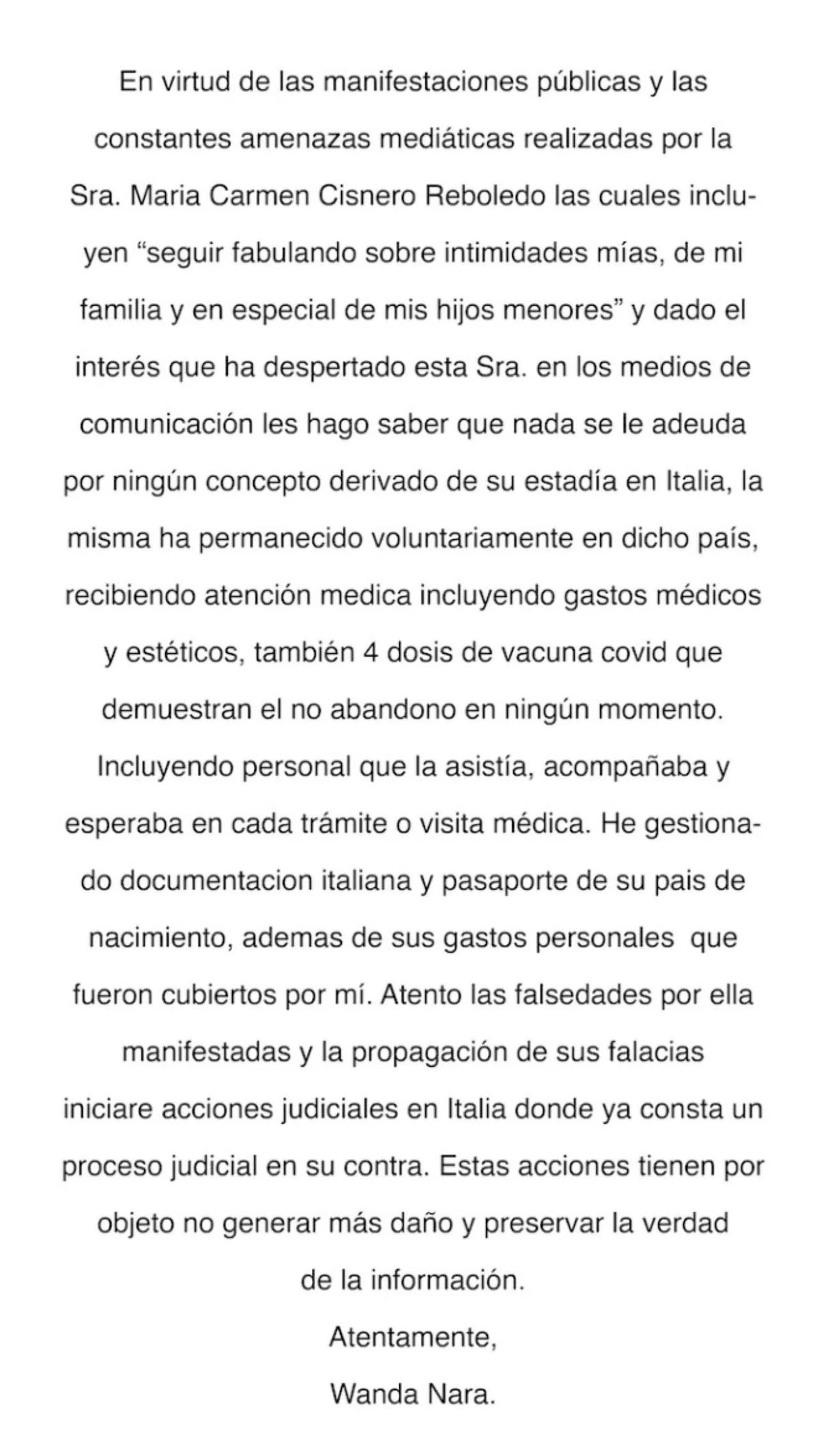 En las historias de Instagram, la esposa de Mauro Icardi emitió un comunicado.