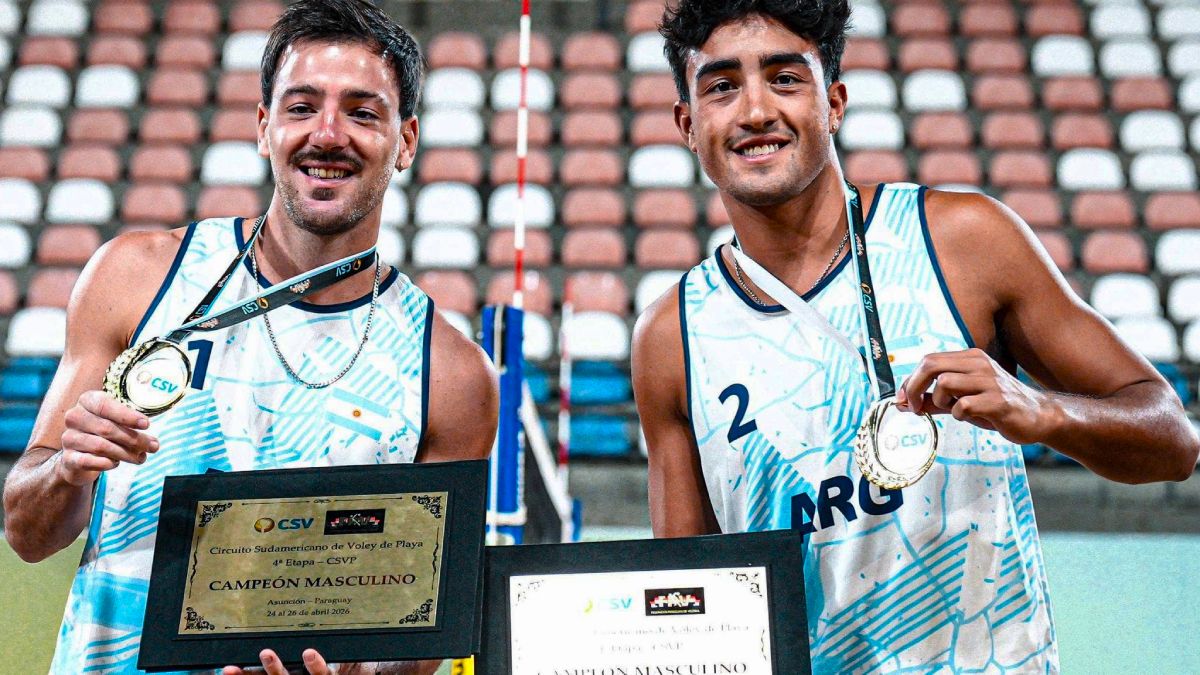 De Tunuyán: Bautista Amieva y Maciel Bueno se coronaron campeones en la Cuarta Etapa del Circuito Sudamericano de beach vóley.