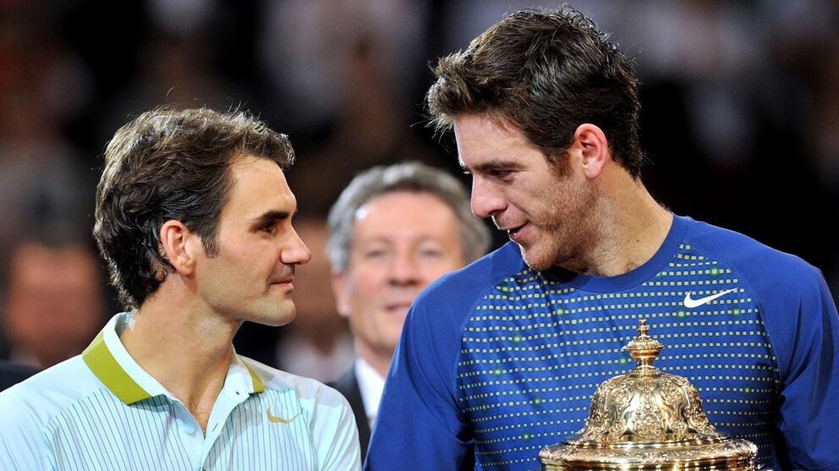 Roger Federer junto a Juan Martín Del Potro.