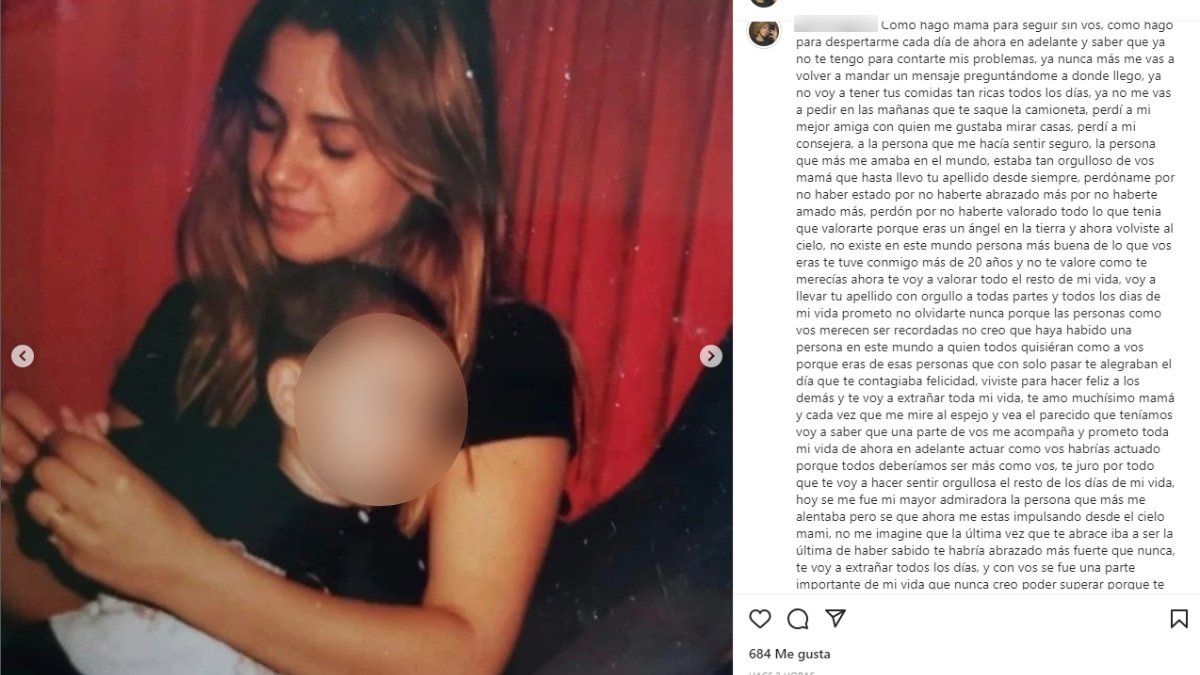 Así recordó el hijo de Sonia Garberoglio a la víctima fatal del femicidio en Maipú.