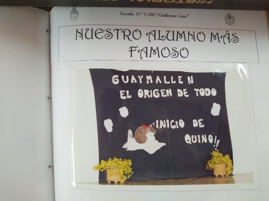 Así recibían a Quino cada vez que visitaba la escuela donde se formó.