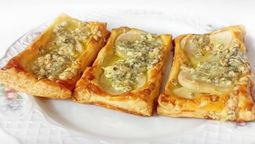 Recetas: hojaldre de peras, queso azul y nueces. Foto: gentileza Youtube/cocinafacil.