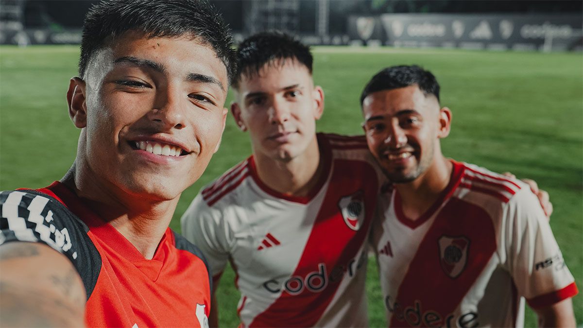 Ruberto, Mastantuono y Aguirre, de River. Ruberto, Mastantuono y Aguirre, de River. 