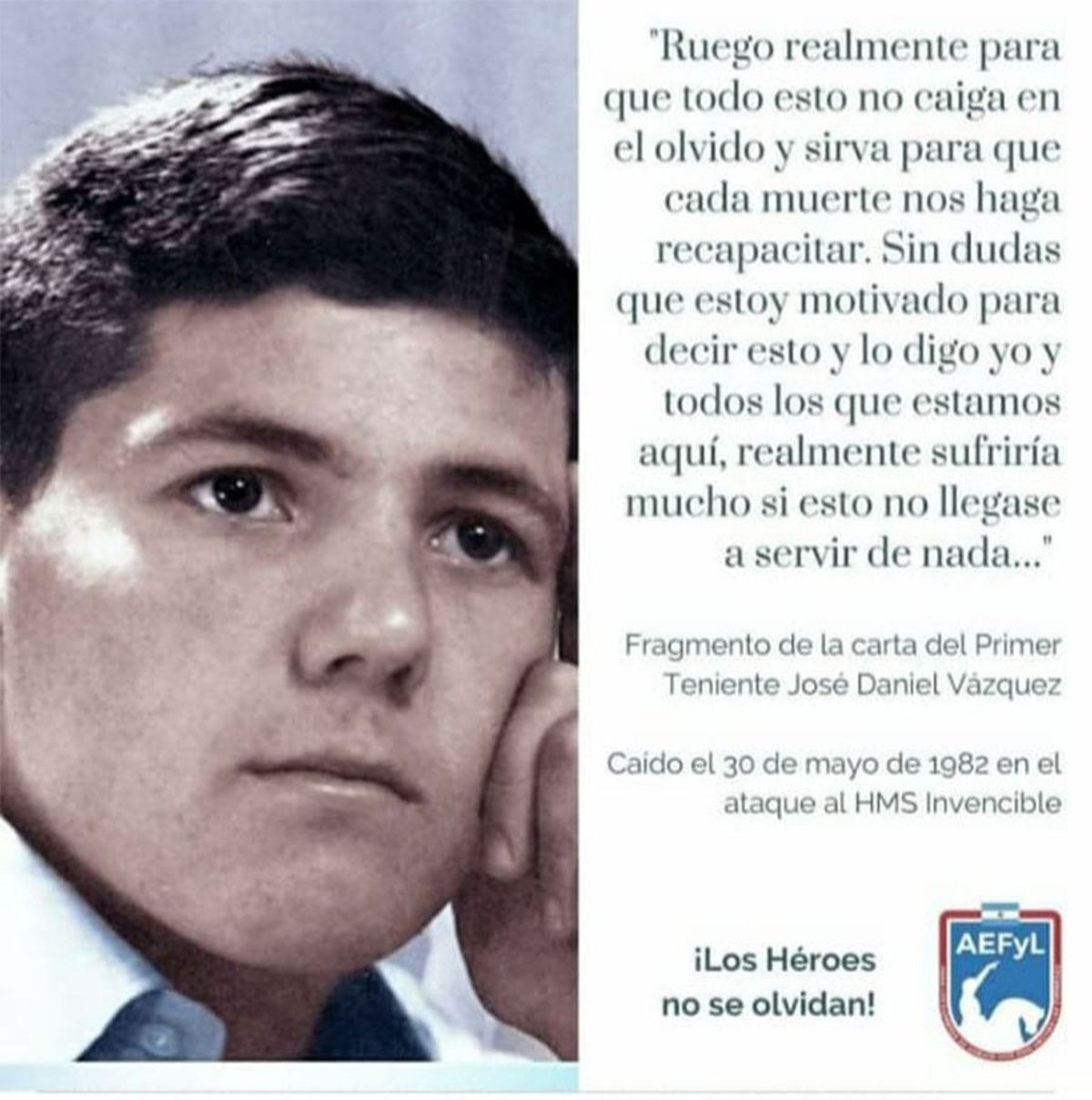 José Daniel Vázquez murió el 30 de mayo de 1982, a dos meses del nacimiento de su último hijo, Mariano.