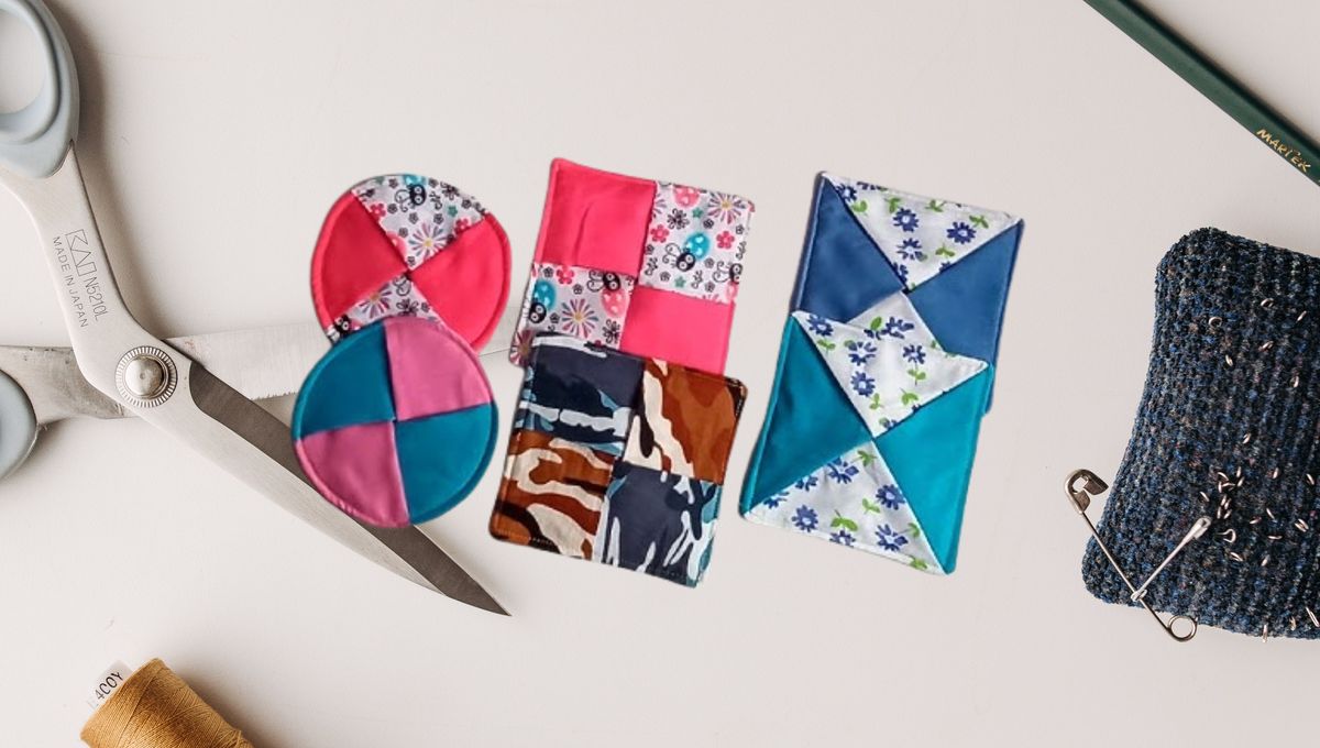 Puedes realizar posavasos de diferentes colores, medidas y diseños, aprovechando todos los retazos pequeños de tela. Puedes realizar posavasos de diferentes colores, medidas y diseños, aprovechando todos los retazos pequeños de tela.