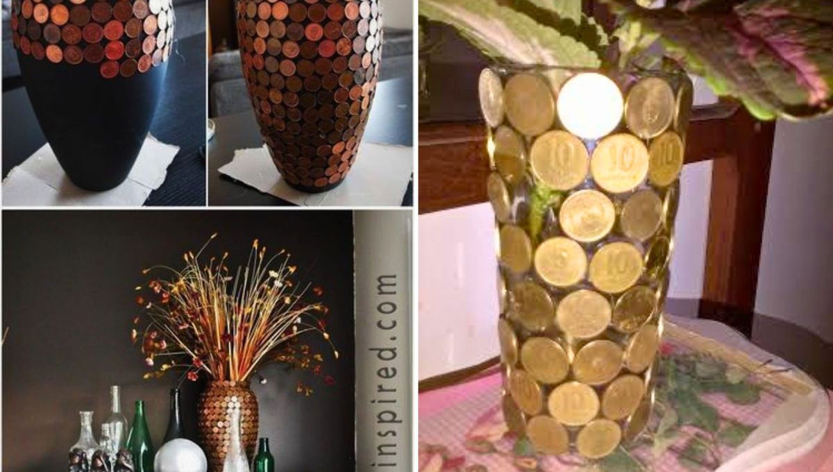 Con tan solo un par de monedas podrás crear este hermoso florero