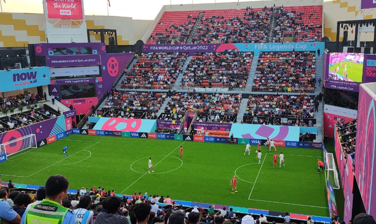 La cancha fue montada en un estadio de tenis