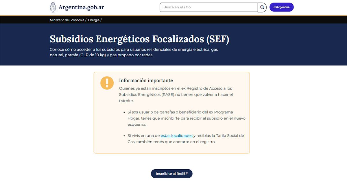 El gobierno nacional creo un nuevo Régimen de Subsidios Energéticos Focalizados y ahora los beneficiarios del ex Programa Hogar deben inscribirse nuevamente si desean seguir recibiendo asistencia para la compra de garrafas de gas. El gobierno nacional creo un nuevo Régimen de Subsidios Energéticos Focalizados y ahora los beneficiarios del ex Programa Hogar deben inscribirse nuevamente si desean seguir recibiendo asistencia para la compra de garrafas de gas.