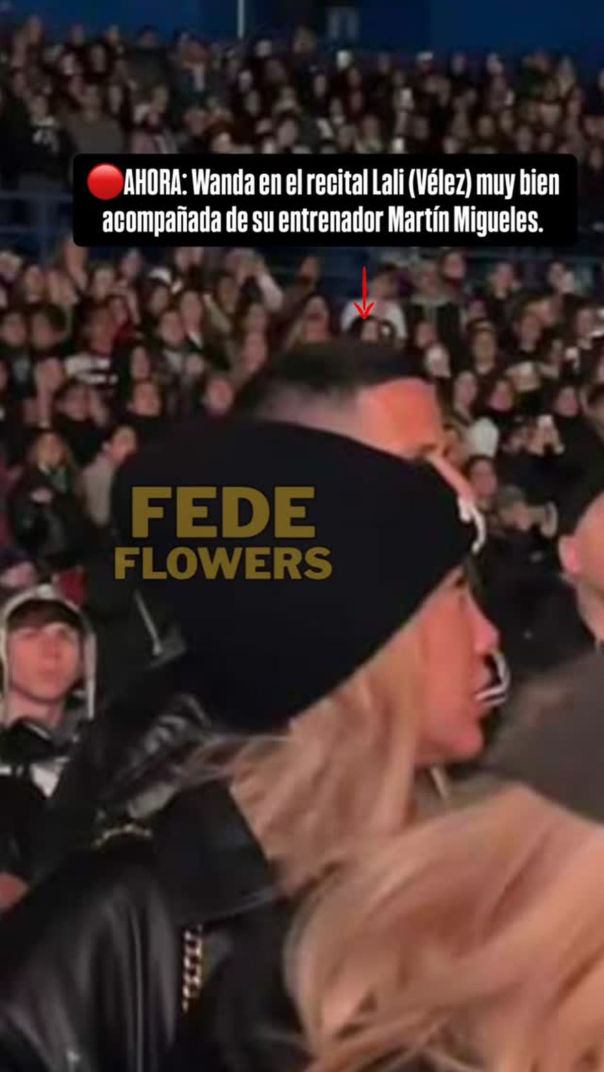 Wanda Nara y Martín Migueles en el show de Lali. Wanda Nara y Martín Migueles en el show de Lali.