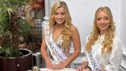 La reina Azul Antolínez y la virreina, Agustina Giacomelli. San Rafael y Tunuyán se llevaron las coronas. Aquí, durante la conferencia de prensa que brindaron este lunes. La reina Azul Antolínez y la virreina, Agustina Giacomelli. San Rafael y Tunuyán se llevaron las coronas. Aquí, durante la conferencia de prensa que brindaron este lunes.