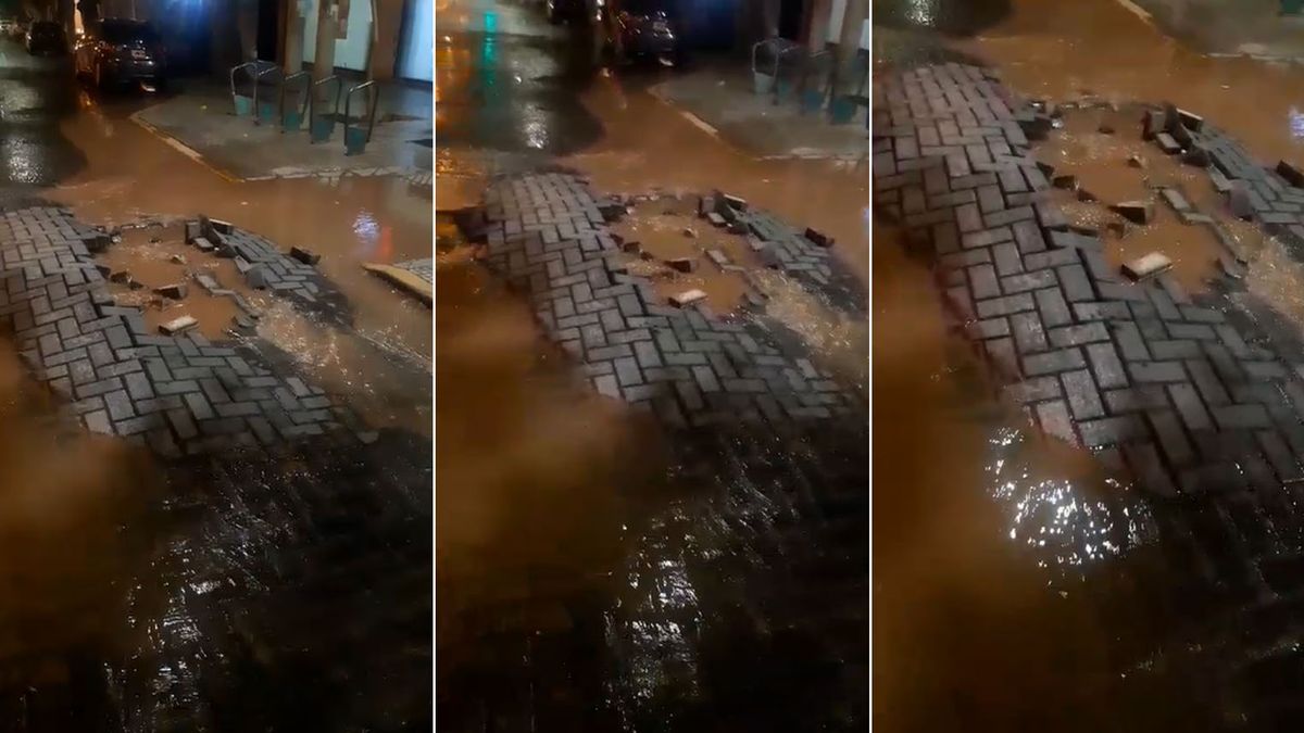 Una cañería de agua explotó en calle Mitre y Colón