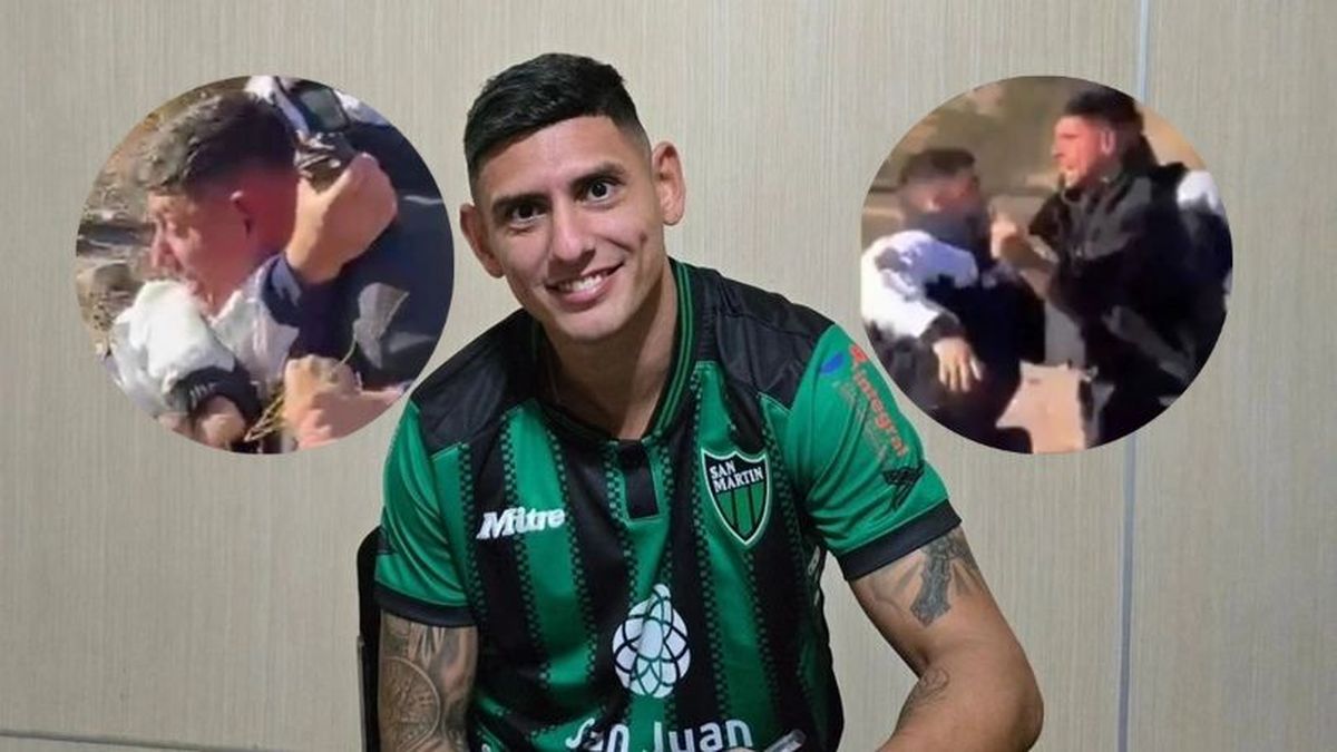 El jugador de San Martín de San Juan detenido por el altercado con la Policía.