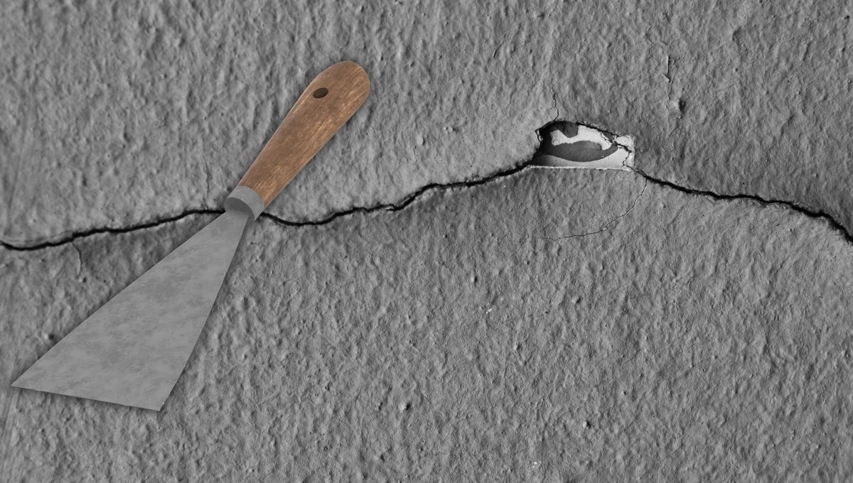 Con un truco casero se puede revestir una pared rota. Con un truco casero se puede revestir una pared rota.