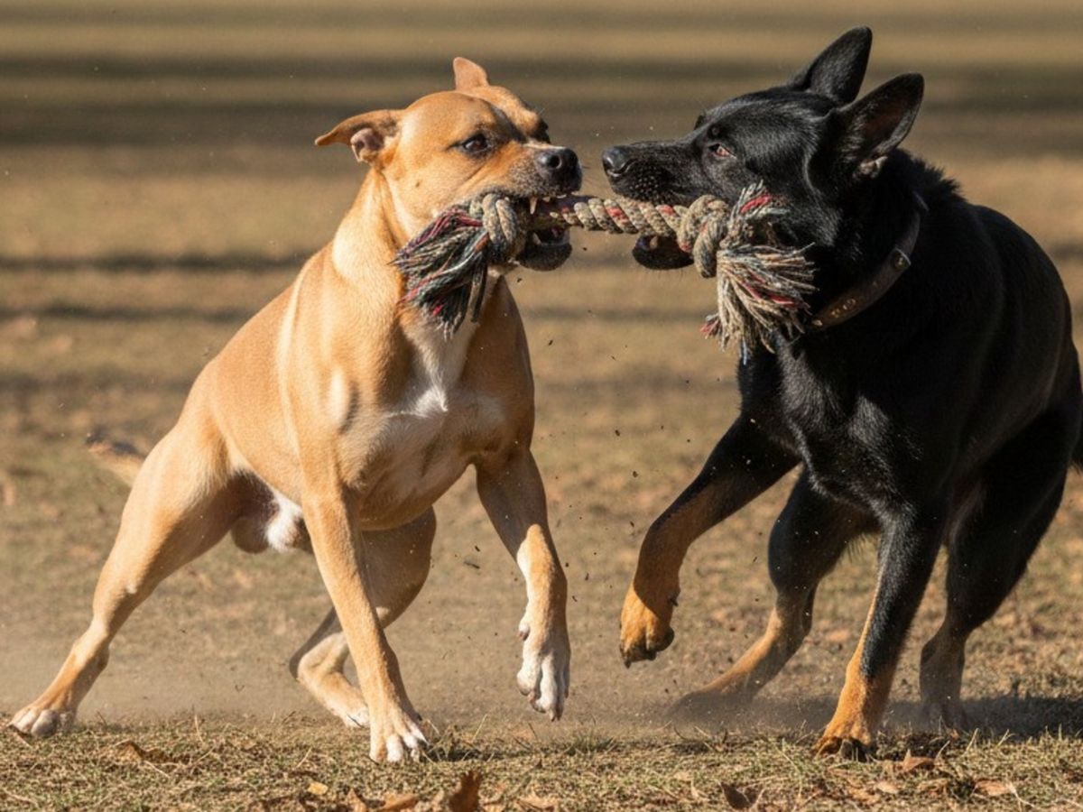 No debes intervenir una pelea de perros con tu cuerpo.
