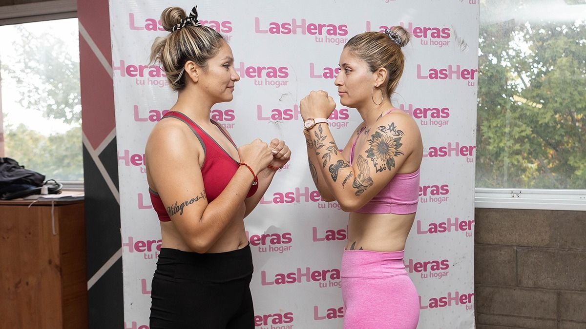 Soledad Ferreyra (izq.) y Karen Vega pelean este sábado en Uspallata por el título de campeona de boxeo profesional superwelter de la Federación Mendocina de Box. Este viernes superaron el pesaje en el Polimeni.