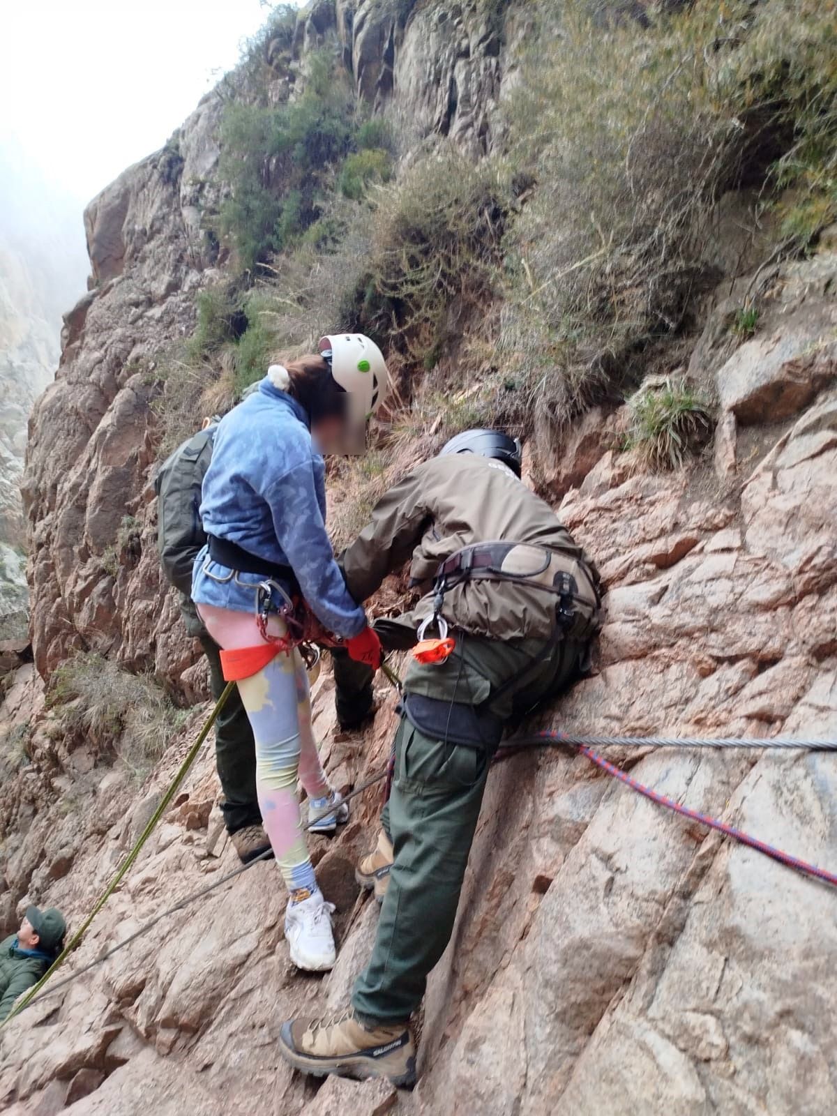 El rescate de las mujeres se produjo en plena montaña de Tunuyán. Foto: gentileza El rescate de las mujeres se produjo en plena montaña de Tunuyán. Foto: gentileza
