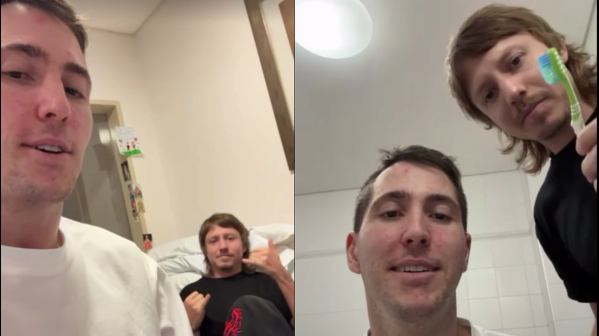 Juan Cruz Yacopini mostró su intimidad en rehabilitación y sorprendió con una pijamada con Meardi