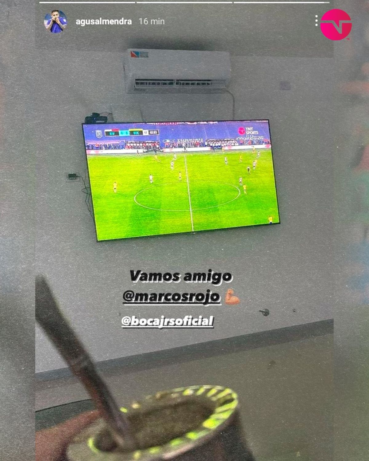 El posteo de Agustín Almendra viendo el River - Boca por TV
