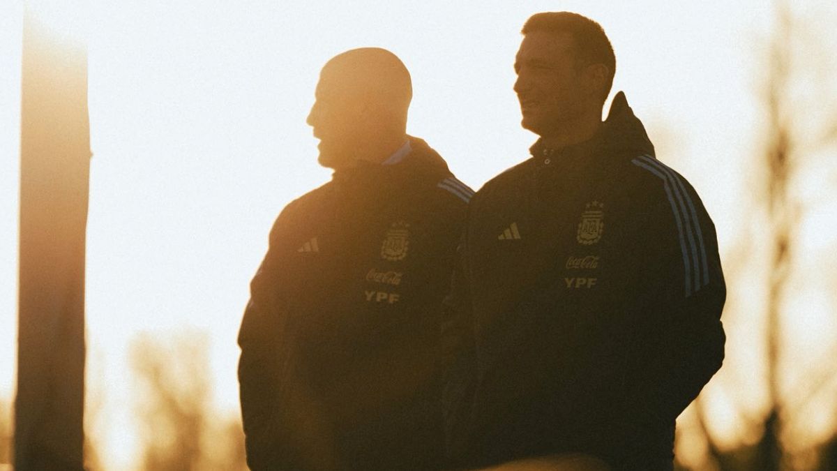 Lionel Scaloni en el predio de Ezeiza, en el entrenamiento de la Selección argentina.&nbsp;