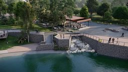 La maqueta de las nuevas obras que se harán en una de las puntas del lago del Parque General San Martín.