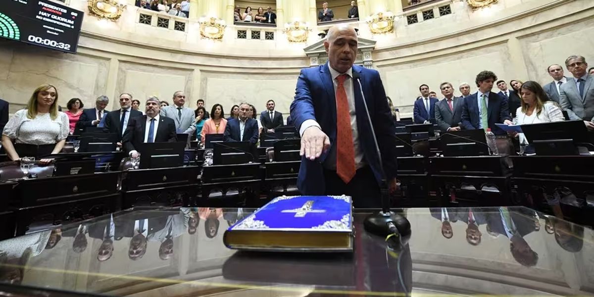 Bartolomé Abdala cuando juró en el Congreso nacional. Bartolomé Abdala cuando juró en el Congreso nacional.