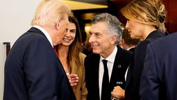 Donald Trump, Juliana Awada, Mauricio Macri y Melania Trump en la final del Mundial de Clubes en Estados Unidos.