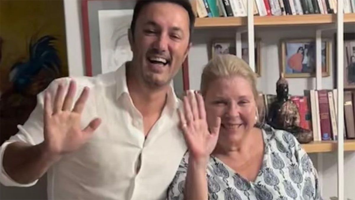 Luis Petri y Elisa Carrió en la casa de la líder de la Coalición Cívica.