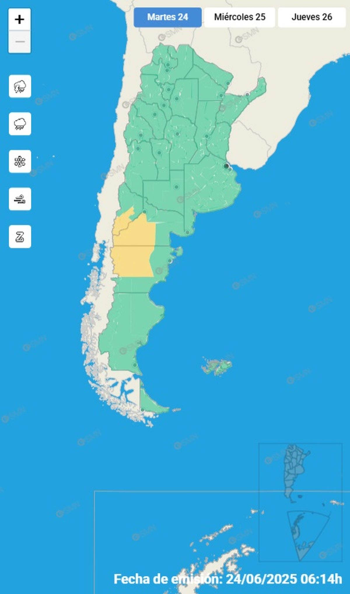Estas son las provincias afectadas Estas son las provincias afectadas