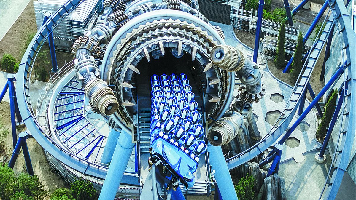 La atracción Decepticoaster del Universal Beijing Resort. PARA USO DE CHINA DAILY
