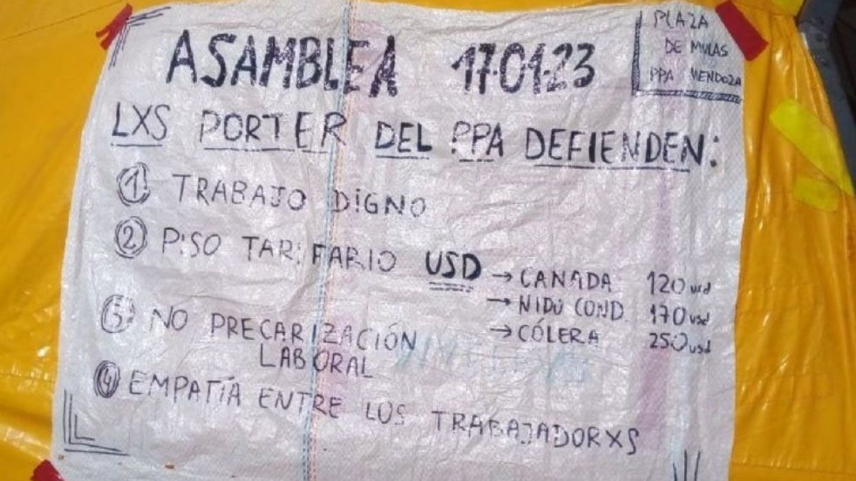 Los porteadores en conflicto pertenencen a una sola empresa que presta sus servicios en el Aconcagua.