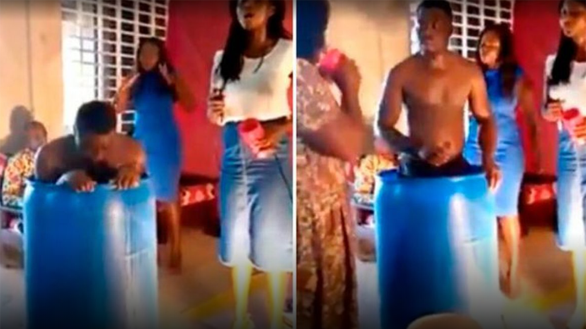 Un pastor se sumerge desnudo en el agua y obliga a sus fieles a hacer algo insólito