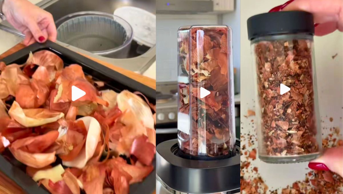 Procura no tirar las cáscaras de las cebollas y crear tu propio condimento para cualquier tipo de comida. Fuente: TikTok. Procura no tirar las cáscaras de las cebollas y crear tu propio condimento para cualquier tipo de comida. Fuente: TikTok.