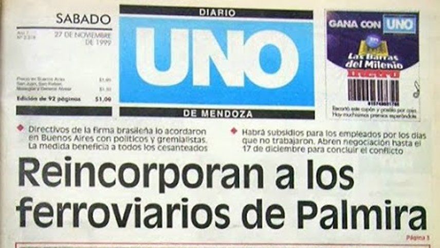 A 20 años del Palmirazo, la revuelta de un pueblo en defensa del tren y su gente