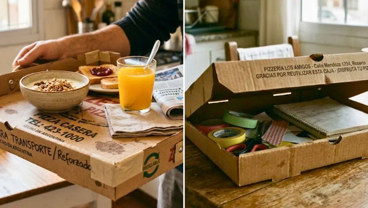 Estas son las opciones más prácticas para reutilizar una caja de pizza. Fuente Los Andes Estas son las opciones más prácticas para reutilizar una caja de pizza. Fuente Los Andes