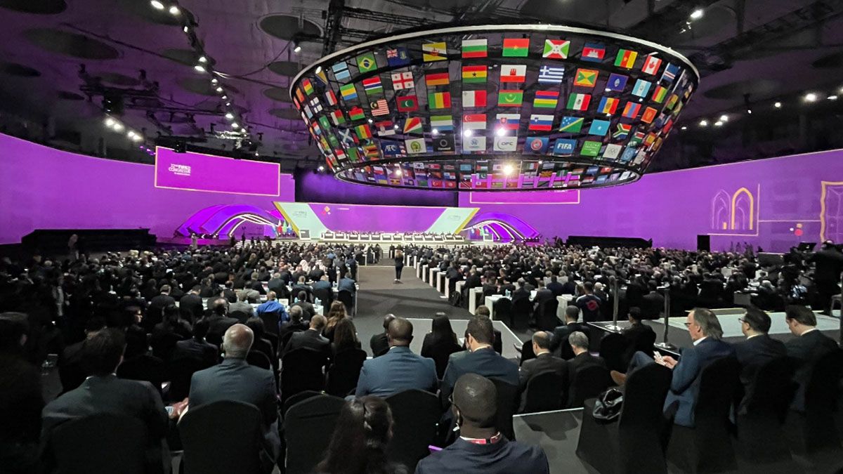 En la previa del sorteo del Mundial de Qatar se realizó el Congreso de la FIFA