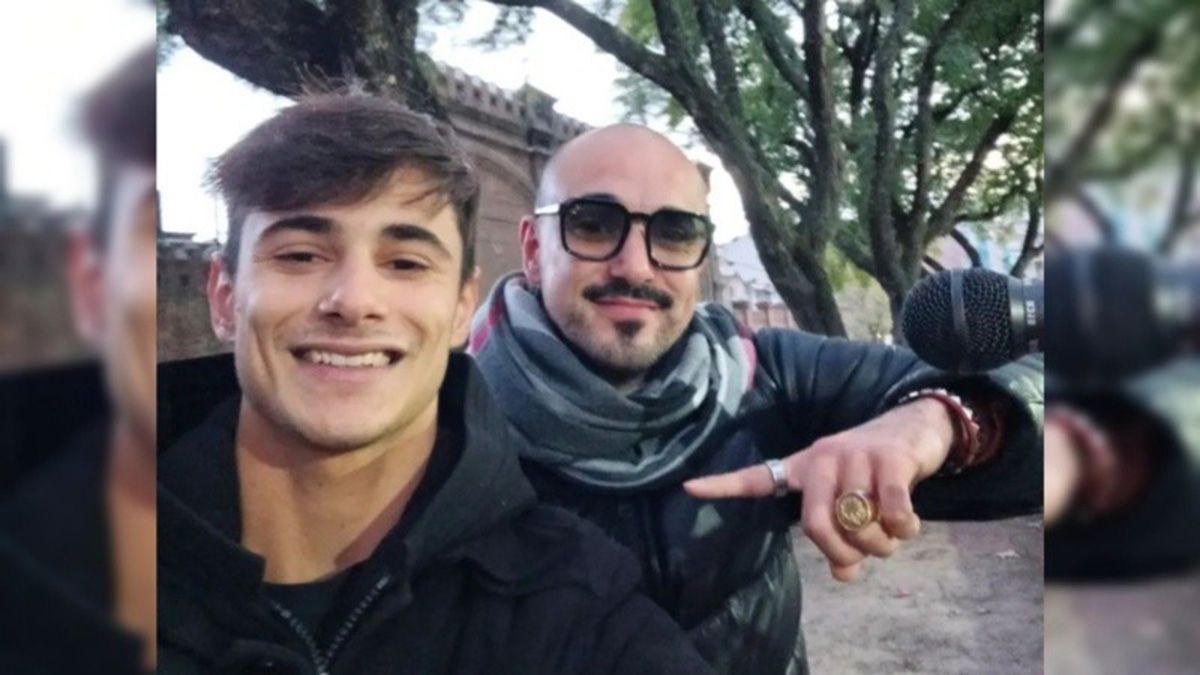 Abel Pintos junto a Agustín Iturbide, en la foto del posteo que publicó el joven en su cuenta de Instagram