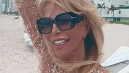A sus 71 años, Graciela Alfano se suma a los pantaloncitos off-white con transparencias
