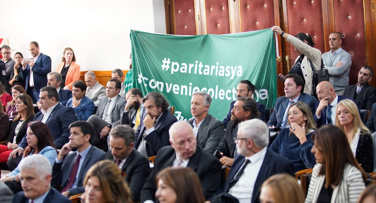La protesta de Judiciales se hizo visible durante el acto de Apertura del Año Judicial 2023. Fotos: Axel Lloret.