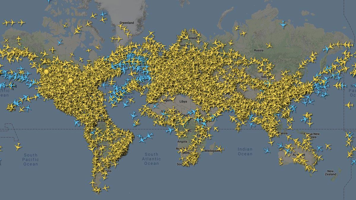Vuelos aéreos: cómo el tráfico en vivo los aviones