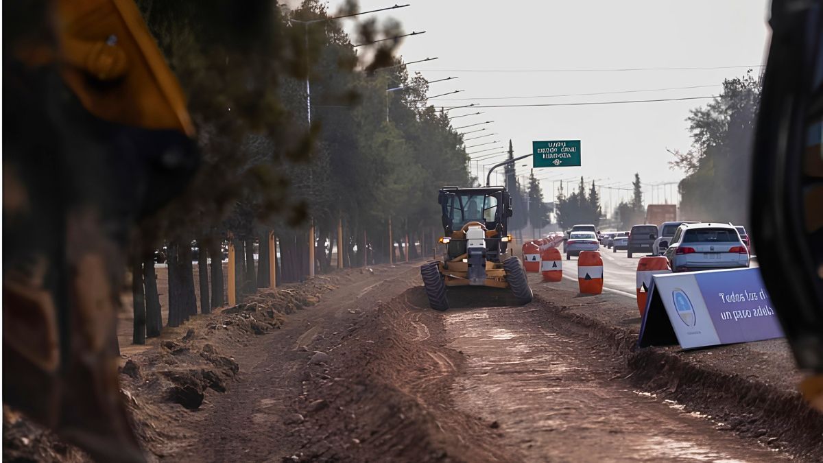 Suspendieron por lluvias las obras en el Acceso Sur, en Luján.&nbsp;