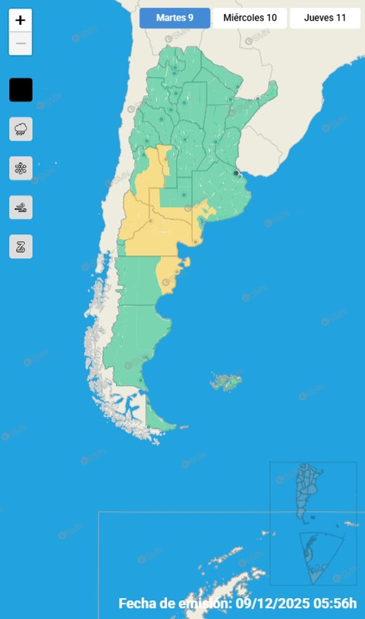 Estas son las provincias que se ven afectadas por las fuertes tormentas. Estas son las provincias que se ven afectadas por las fuertes tormentas.