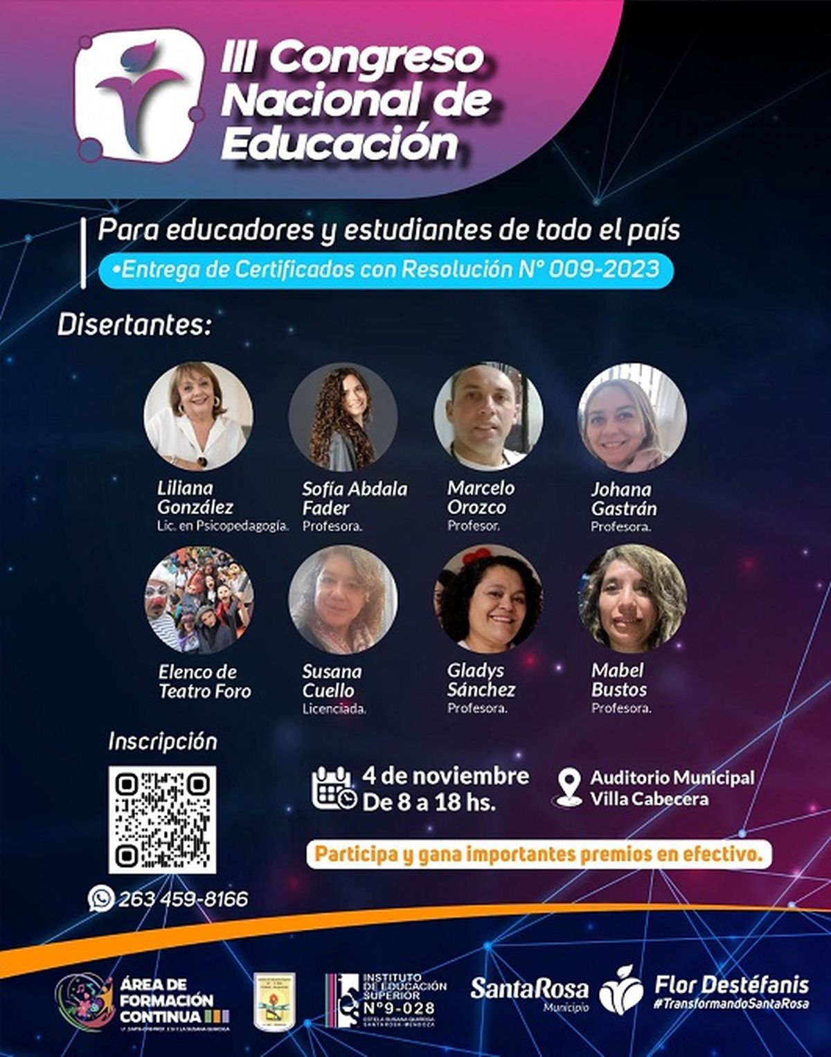 El congreso está destinado a estudiantes de profesorados, docentes de todos los niveles y modalidades, y público en general. El congreso está destinado a estudiantes de profesorados, docentes de todos los niveles y modalidades, y público en general.