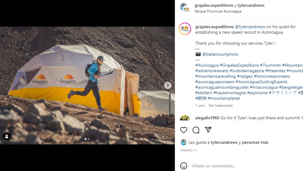 Una foto tomada en uno de los campamentos camino a la cima del Aconcagua.