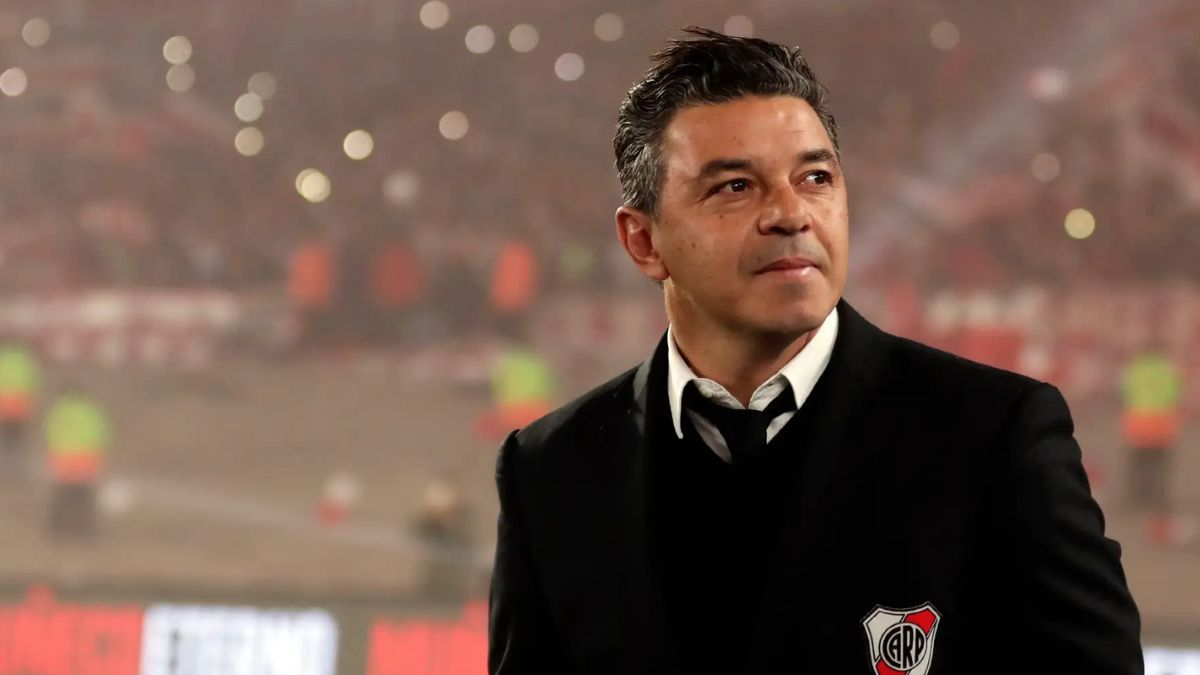 Sonríe Gallardo con la buena noticia que recibió River en la previa del debut copero.&nbsp;