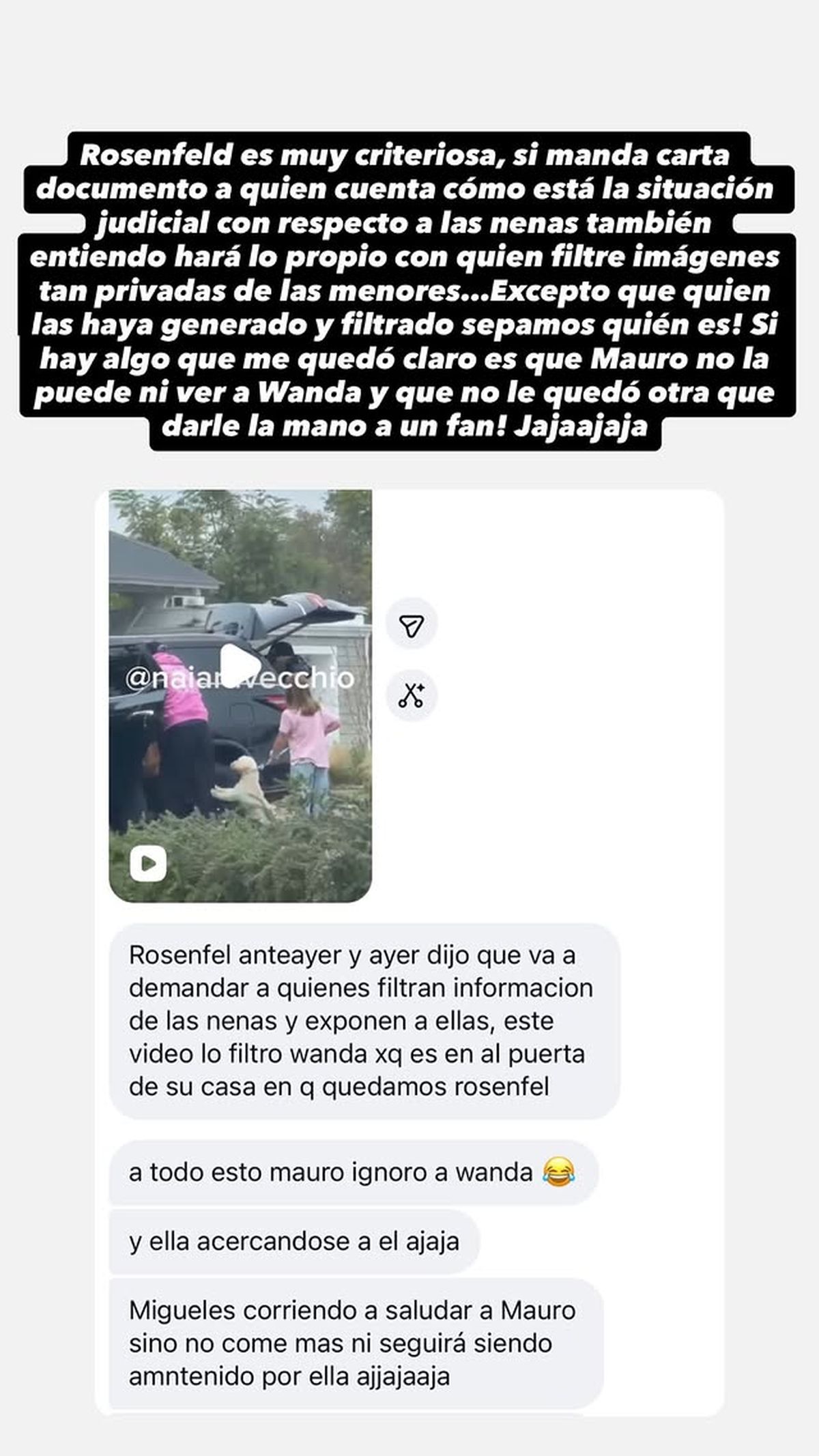 ¿Wanda Nara filtró imágenes de sus hijas?. ¿Wanda Nara filtró imágenes de sus hijas?.